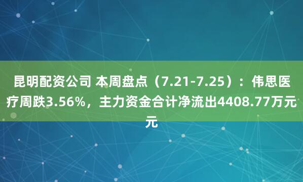 昆明配资公司 本周盘点（7.21-7.25）：伟思医疗周跌3.56%，主力资金合计净流出4408.77万元